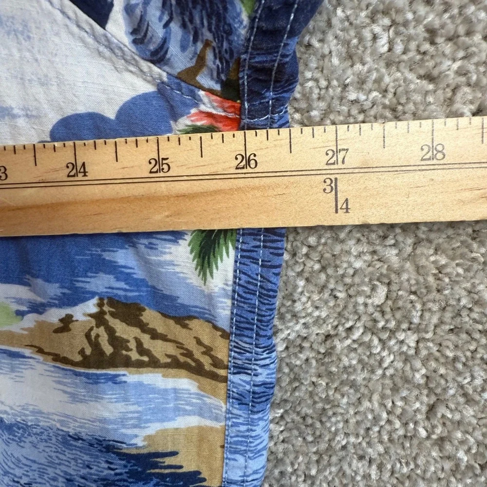 Tommy Bahama Relax Island Modern Fit XL Tropical Surf Print Shirt Blue Tencel